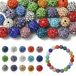 30шт стеклянные горный хрусталь глины проложить круглые бусины&nbsp;RB-YW0001-24