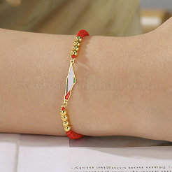 Braccialetti a maglie smaltate in acciaio inossidabile 304 con mappa di Israele&nbsp;FS-WG72B4C-03