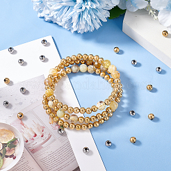 200 шт. 2-х цветные круглые бусины из нержавеющей стали марки 304 с прострочкой STAS-UN0060-65B