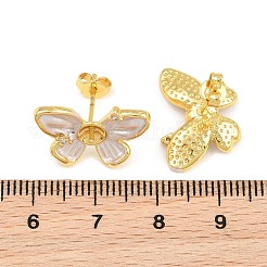Messing micro pave zirkonia-ohrstecker-Zubehör&nbsp;CU-CBAA5EE-03G-A