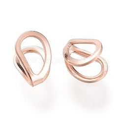 304ステンレススチールペンダントベイル  ティアドロップ  ローズゴールド  5.5x4x3mm  穴：2.5x3mm&nbsp;X-STAS-F263-02RG