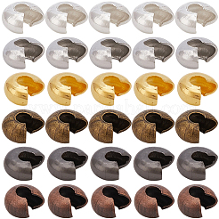 900 шт. 6-х цветные железные крышки для бусин&nbsp;IFIN-PA0001-07B