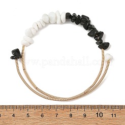 Armreifen aus natürlichem Obsidian und Glassplittern&nbsp;BJEW-JB14381
