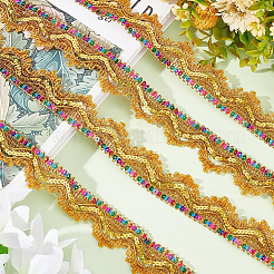 Ruban de dentelle polyester métallisé&nbsp;OCOR-WH0077-66B