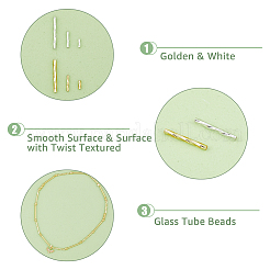 1422 шт. 6 вида стеклянных витых бусин SEED-FH0001-11