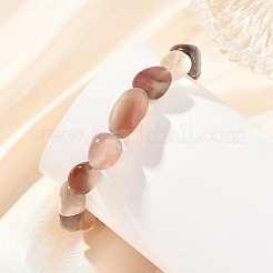 Pulseras elásticas con cuentas de pepitas de ágata carmesí natural para mujer&nbsp;BJEW-JB14264