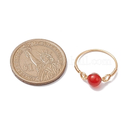 7 pz 7 stili rotondi chakra perline di pietre preziose naturali e sintetiche anelli per le dita&nbsp;RJEW-JR00793-02