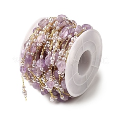 Цепочки из бисера из натурального аметиста ручной работы CHC-F020-03G-05