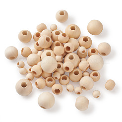 Незавершенные бусы из натурального дерева WOOD-KS0001-10
