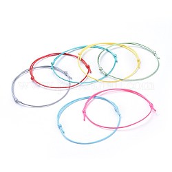 Fabrication de bracelet en corde de polyester ciré coréen écologiques, couleur mixte, 10-5/8 pouce ~ 11 pouces (27~28 cm), 1mm
