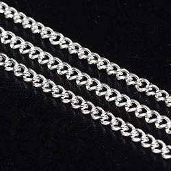 Catene di ferro contorte catene frenare, senza saldatura, con la bobina, colore argento, link: 2x3 mm, 0.5 mm di spessore, circa 328.08 piedi (100 m)/rotolo