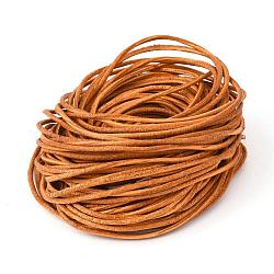 Шнур натуральной кожи, кожаный шнур ювелирных изделий, Перу, Размер : диаметром около 1.5 мм 