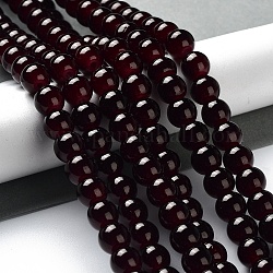 Imitation Jade Glass Beads Strands, Spray Painted, Round, Coconut Brown, 8mm, Hole: 1.3~1.6mm, about 100pcs/strand, 31.4 inch