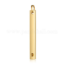 201ステンレス鋼ペンダントラインストーンセッティング  尖ったバックラインストーン用  長方形  ゴールドカラー  1.5mmのラインストーンに適する  32x3x1.5mm  穴：3mm