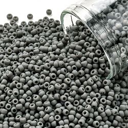 Toho perline rotonde, perline giapponesi, (53df) grigio scuro opaco frost, 11/0, 2.2mm, Foro: 0.8 mm, circa 1103pcs/10g