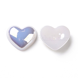 Perla d'imitazione plastica abs, ab colore placcato, cuore, bianco, 17x20x6.5mm, Foro: 1.4 mm