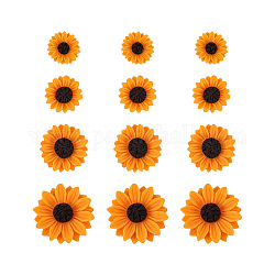 Craftdady 100Pcs 4 Style Resin Cabochons, Sunflower, Mixed Color, 25pcs/style