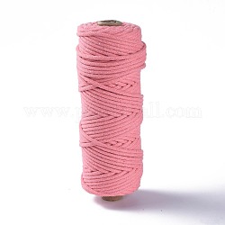 Hilos de hilo de algodón, cordón de macramé, Hilos decorativos, para la artesanía diy, Envoltura de regalos y fabricación de joyas, color de rosa caliente, 3mm, alrededor de 54.68 yarda (50 m) / rollo