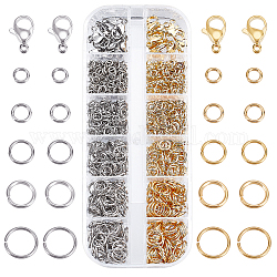 304 Edelstahl offenen Ringe springen, goldenen und Edelstahl Farbe, 4x0.8 mm, Innendurchmesser: ca. 3 mm