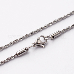 304 in acciaio inossidabile collane a catena corda, con chiusure moschettone, colore acciaio inossidabile, 20.3 pollice (51.6 cm)