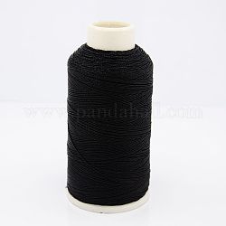 Metallic Thread, Embroidery Thread, 3-Ply, Black, 0.4mm, about 1093.61 yards(1000m)/roll