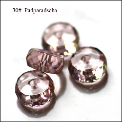 Abalorios de cristal austriaco de imitación, aaa grado, facetados, plano y redondo, salmón claro, 10x5.5mm, agujero: 0.9~1 mm
