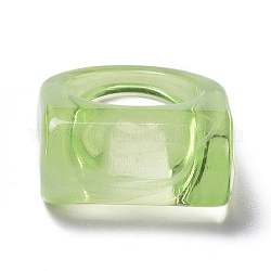 Anelli per le dita in acrilico trasparente, stile gemstone imitato, verde chiaro, misura degli stati uniti 8 3/4 (18.7mm)