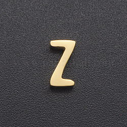 201 charms in acciaio inox, per realizzare semplici collane, Taglio laser, lettera, oro, letter.z, 8x4.5x3mm, Foro: 1.8 mm
