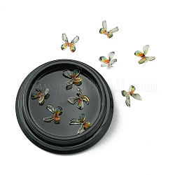 Resin Cabochons, Nail Art Decoration Accessories, with Plastic Bead Storage Containers, 3D Butterfly, Colorful, 6.5~7.5x6.5~8x2~3mm