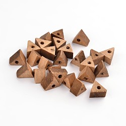 Perles de bois naturel non teintes, triangle, sans plomb, chameau, 9x9x6mm, Trou: 2.5mm