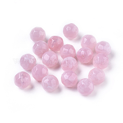 Acrylic Beads, Imitation Gemstone Style, Faceted, Round, Pearl Pink, 11mm, Hole: 2mm, about 540pcs/500g