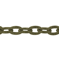 Iron Cable Chains, Nickel Free, Oval, Antique Bronze, 4.7x3.3x1mm