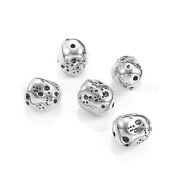 Ccb Kunststoff-Perlen, Kartoffel, Antik Silber Farbe, 23x20x19.5 mm, Bohrung: 3 mm