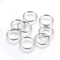 304 Edelstahl offenen Ringe springen, Edelstahl Farbe, 15x1.3 mm, Innendurchmesser: 12 mm, 500 Stück / Beutel