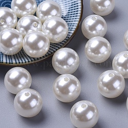 18MM Creamy White Color Imitation Pearl Loose Acrylic Beads Round Beads for DIY Fashion Kids Jewelry, 18mm, Hole: 2mm