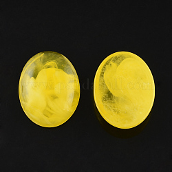 Imitation Beeswax Resin Cabochons, Oval, Gold, 30.5x23x7mm