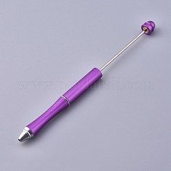 Perlenstifte aus Kunststoff, Schaft schwarzschreibender Kugelschreiber, für DIY Stiftdekoration, lila, 157x10 mm, der Mittelpol: 2mm