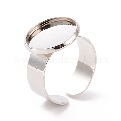 Manguitos de anillo de latón, bases del anillo almohadilla, para anillos de la vendimia que hacen, sin plomo y cadmio, Platino, 18mm, 14mm