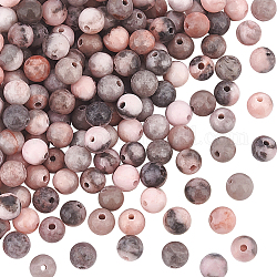 Olycraft natürliche rosa Zebra Jaspis Perlen, Runde, 4 mm, Bohrung: 1 mm, ca. 93 Stk. / Strang, 15.20'' (38.6 cm), 2 Stränge / box