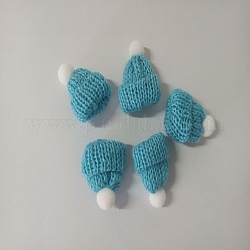 Chapeau en laine de poupée en polyester, pour les accessoires décorer la poupée, bleu profond du ciel, 60x43x12.5mm