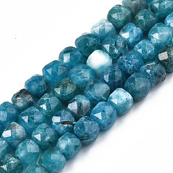 Chapelets de perles de quartz naturel, teinte, facette, cube, bleu cadet, 5.5x6x6mm, Trou: 1mm, Environ 61~62 pcs/chapelet, 12.99 pouce ~ 13.19 pouces (33 cm ~ 33.5 cm)