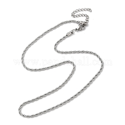 304 из нержавеющей стальной трос цепи ожерелья, цвет нержавеющей стали, 16.22 дюйм (41.2 см)