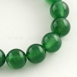 Round Natural Green Onyx Agate Beads Strands, Dyed, 6mm, Hole: 1.5mm, about 63pcs/strand, 15.7 inch
