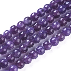 Fili di perle di pietra mica naturale di lepidolite / viola, tondo, 6mm, Foro: 1 mm, circa 59pcs/filo, 15.12 pollice (38.4 cm)