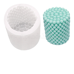 Moldes de silicona de grado alimenticio para velas diy, moldes de resina, para resina uv, fabricación de joyas de resina epoxi, columna con reronda, blanco, 7.6x8.3 cm