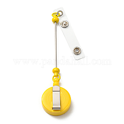 Perlenabzeichenhalter aus Eisen und Kunststoff, ausziehbare Ausweishalter, Flachrund, golden, 200x32x14.5 mm