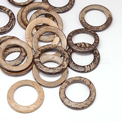 Fornituras de la joya de madera de coco anillos que unen, camello, 38x2~5mm