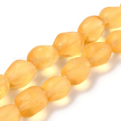 Chapelets de perles vernissées manuelles, pépites givrées, or, 10x7.5~8x8mm, Trou: 1.2mm, Environ 40 pcs/chapelet, 15.35 pouce (39 cm)