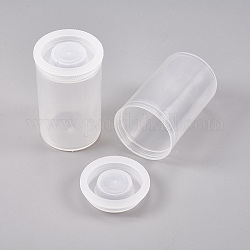 Contenitori di perline di plastica, colonna, chiaro, 3.35x5.4cm, capacità: 45 ml (1.52 fl. oz)