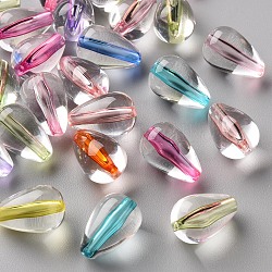 Perline acrilico trasparente, lacrima, colore misto, 14.5x9.5mm, Foro: 1.6 mm, circa 600pcs/500g